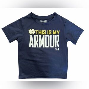 Under Armour Notre Dame 'This Is My Armour' Short Sleeve Tee Size 2T Navy